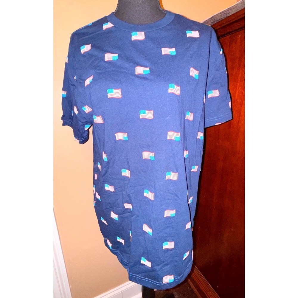 Isaac Morris Ltd T-Shirt Men L Navy‎ New American Flag All Over Print